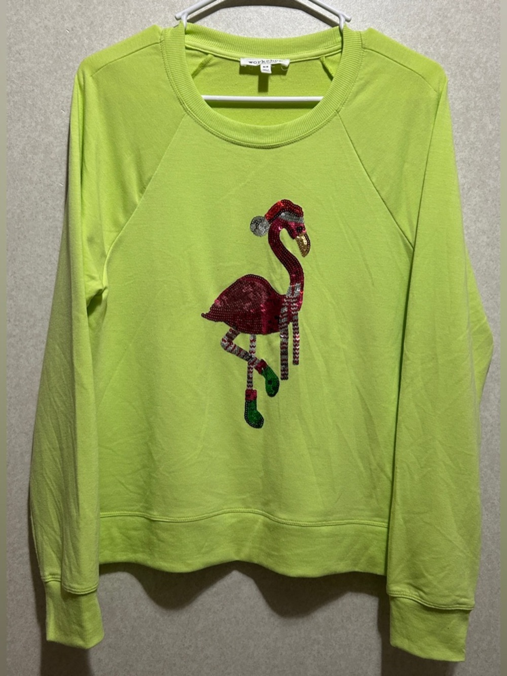 Workshop Republic Clothing Neon Lime Crewneck Top